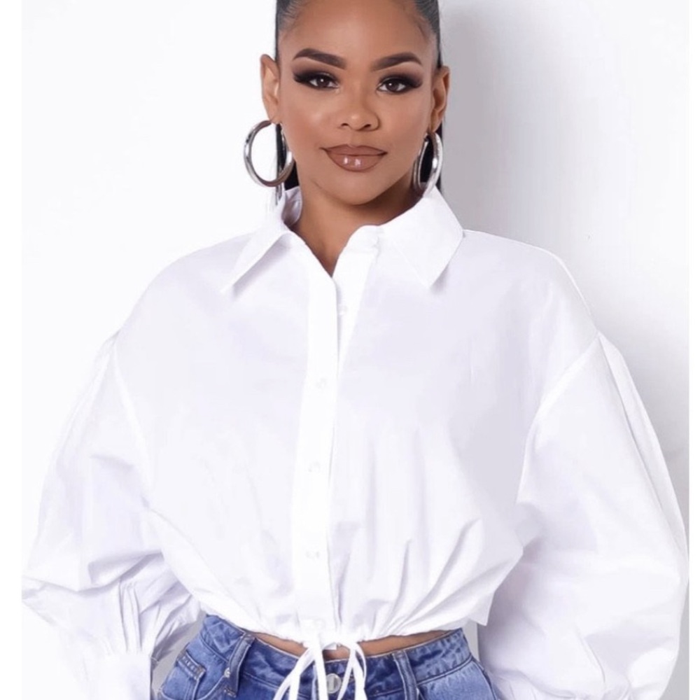 Drawstring waist crop top